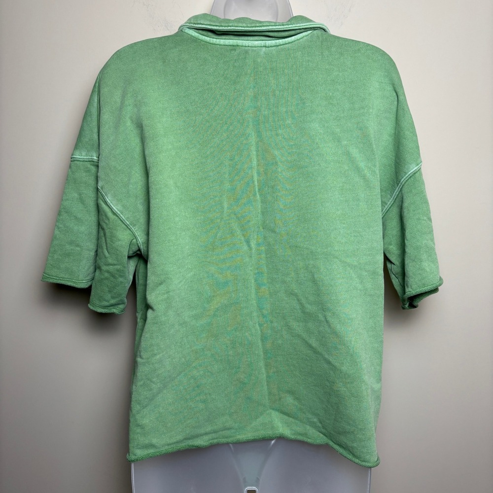 Universal Thread Lime Green‎ Oversized V-Neck Polo Top Shorts Set Womens Large - Picture 5 of 12